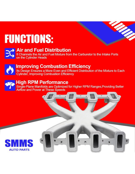 Colector de Admisión SMMS 300-132 para Chevy Camaro Corvette V8