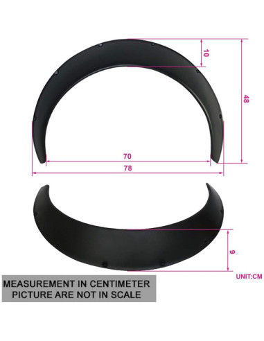 Guardabarros Traseros Universales IKON V3 90mm Negro Polipropileno