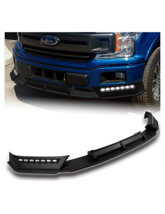 Labio de Parachoques Frontal ABS Negro para Ford F-150 2018-2020 con LED
