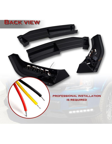 Labio de Parachoques Frontal ABS Negro para Ford F-150 2018-2020 con LED