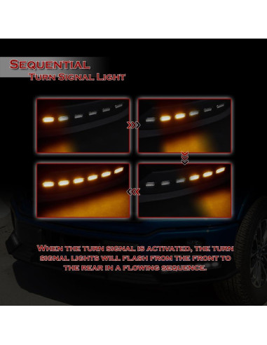 Labio de Parachoques Frontal ABS Negro para Ford F-150 2018-2020 con LED