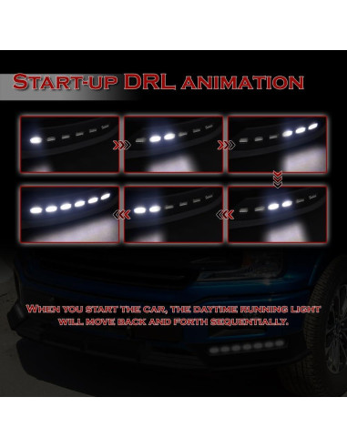 Labio de Parachoques Frontal ABS Negro para Ford F-150 2018-2020 con LED