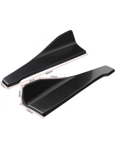 Parachoques Spoiler Splitters Eohfsxk ABS Negro 10 Piezas 2