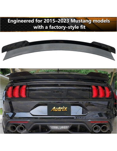 Spoiler Trasero Ford Mustang 2015-2023 Autrix Negro Brillante