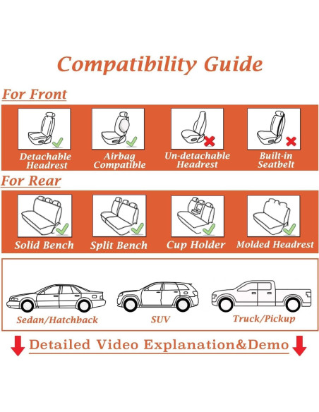 5 Fundas de Asiento WeArkoTac para Mitsubishi Lancer 2008-2017