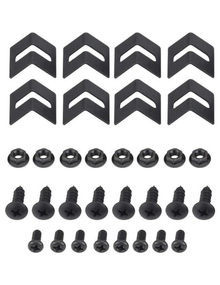 Labio Spoiler Frontal Universal Tbest - 4 Piezas ABS Negro