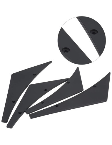 Labio Spoiler Frontal Universal Tbest - 4 Piezas ABS Negro