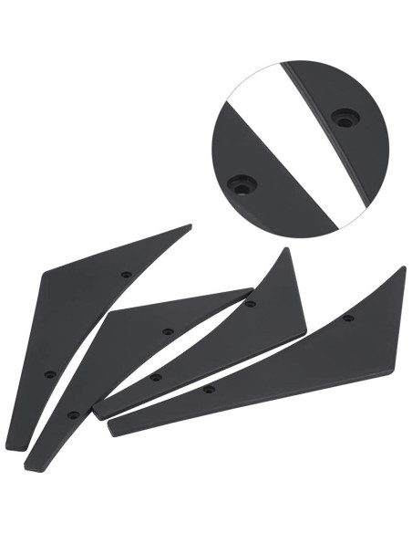 Labio Spoiler Frontal Universal Tbest - 4 Piezas ABS Negro