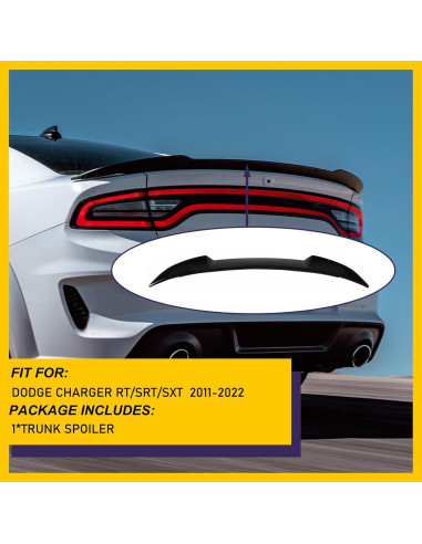 Alerón Trasero Negro Brillante JHRISE para Dodge Charger 2011-2022
