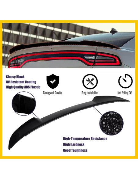Alerón Trasero Negro Brillante JHRISE para Dodge Charger 2011-2022