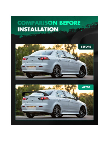 Ala Spoiler SCITOO Negro Mate para Mitsubishi Lancer 2008-2017