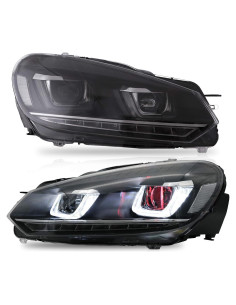 Faros LED VLAND para Golf 6 2010-2014 con Ojos Demonio