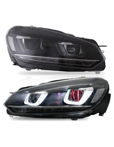 Faros LED VLAND para Golf 6 2010-2014 con Ojos Demonio