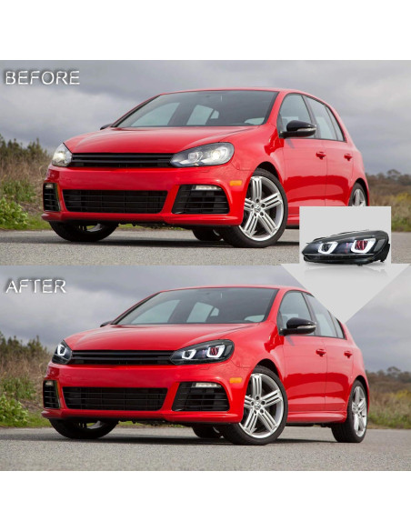 Faros LED VLAND para Golf 6 2010-2014 con Ojos Demonio
