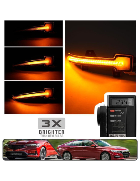 2 Piezas Luz de Señal de Giro LED Ámbar para Honda Accord/Civic/Integra