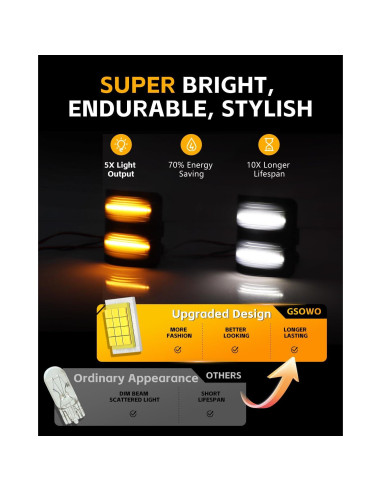 Luces de Marcador LED GSOWO para F250 F350 2008-2016 - 2 pcs