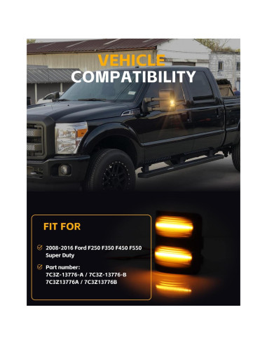 Luces de Marcador LED GSOWO para F250 F350 2008-2016 - 2 pcs