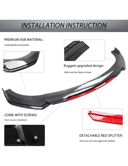 Kit Labio Parachoques Frontal Universal DREAMIZER Fibra Carbono