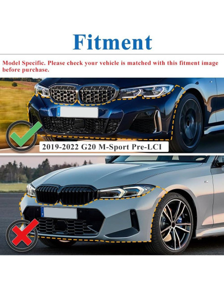 Spoiler Frontal Negro Brillante AeroBon para BMW G20 2019-2022