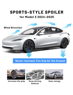Spoiler Alerón Trasero Tesla Model 3 2016-2023 ABS Fibra Carbono 2