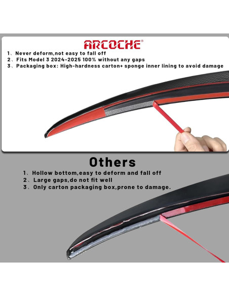 Spoiler Alerón Trasero Tesla Model 3 2016-2023 ABS Fibra Carbono