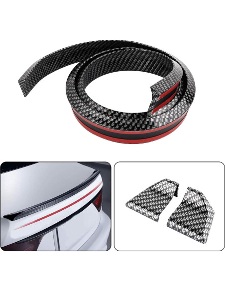 Spoiler Trasero Universal SSNNUU 1.5m Fibra de Carbono Autoadhesivo