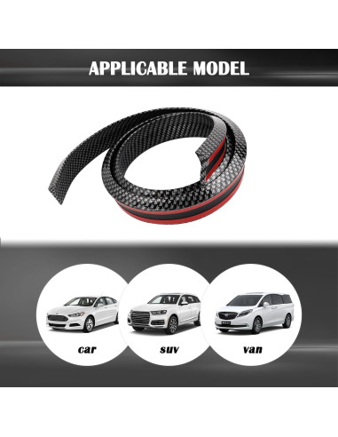 Spoiler Trasero Universal SSNNUU 1.5m Fibra de Carbono Autoadhesivo