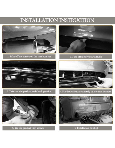 Difusor Trasero de Fibra de Carbono KIT MCARCAR para BMW F30 2012-2018