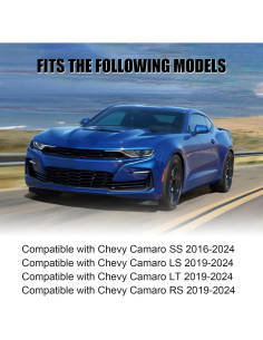 Labio de Parachoques Frontal Fancemot Negro Brillante para Chevy Camaro 2016-2024 2