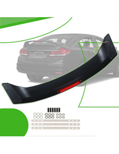 Alerón Trasero de Maletero Munirater Negro para Civic 2012-2015 2