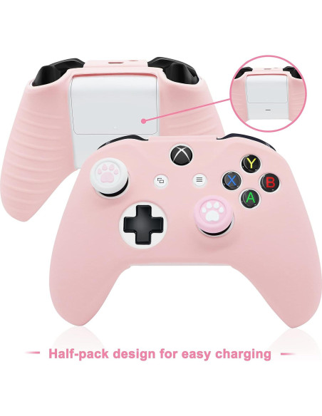 Funda de Silicona Antideslizante BRHE para Xbox One/S/X Rosa