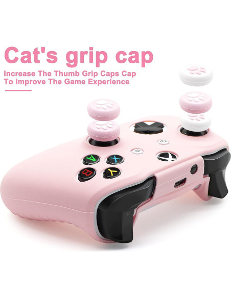 Funda de Silicona Antideslizante BRHE para Xbox One/S/X Rosa