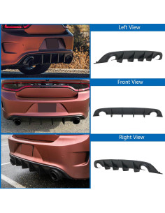 Difusor Trasero WildWell para Dodge Charger 2015-2024 Negro Mate 2