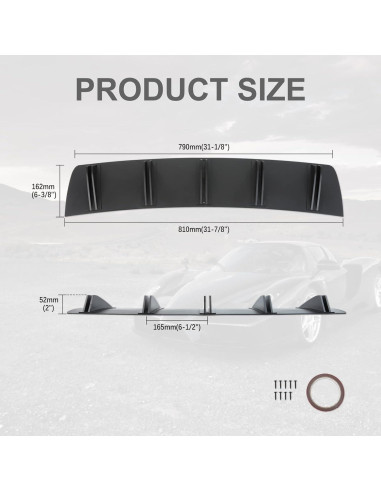 Alerón trasero universal DREAMIZER 31" negro ABS para auto