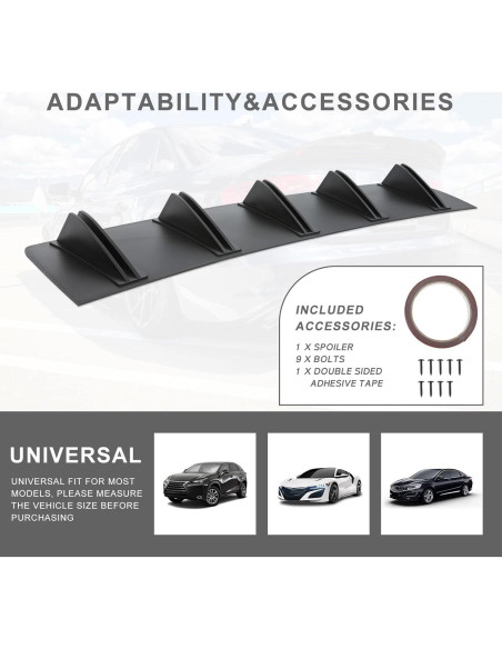 Alerón trasero universal DREAMIZER 31" negro ABS para auto