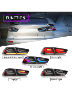 Luces Traseras Arcaicas Lancer EVO X 2008-2020 DRL Secuencial 2