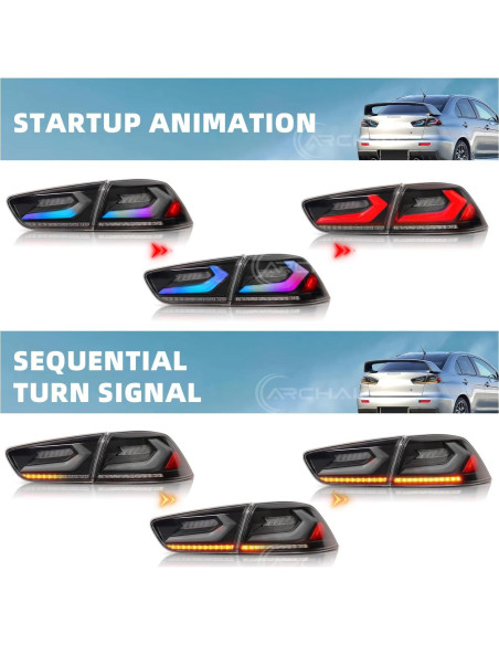 Luces Traseras Arcaicas Lancer EVO X 2008-2020 DRL Secuencial