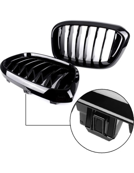 Rejilla delantera SNA negra brillante para BMW X3 G01/X4 G02