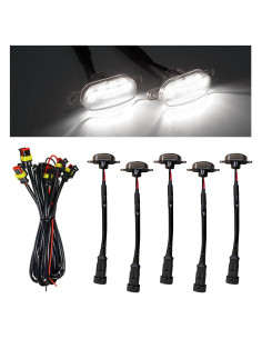 Luces LED de Rejilla KVAEY 5PCS Impermeables para Automóvil