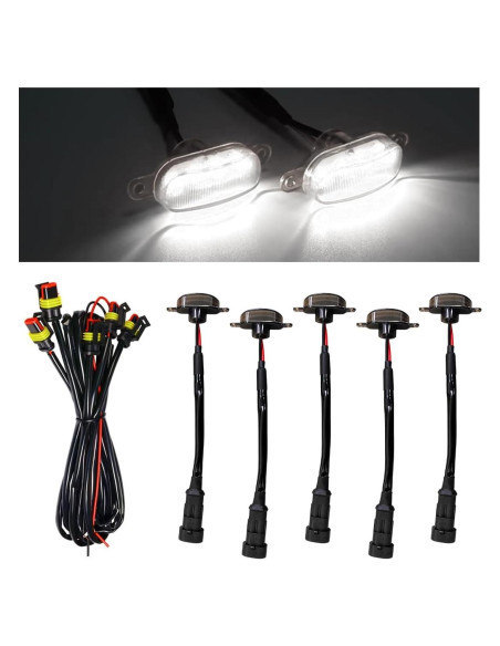 Luces LED de Rejilla KVAEY 5PCS Impermeables para Automóvil