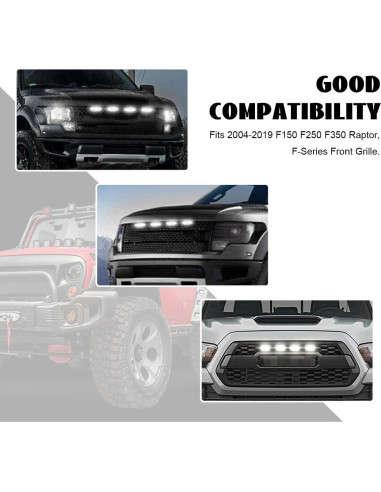 Luces LED de Rejilla KVAEY 5PCS Impermeables para Automóvil