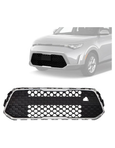 Rejilla Delantera JX RACING para Kia Soul 2023-2024 Negro/Cromo