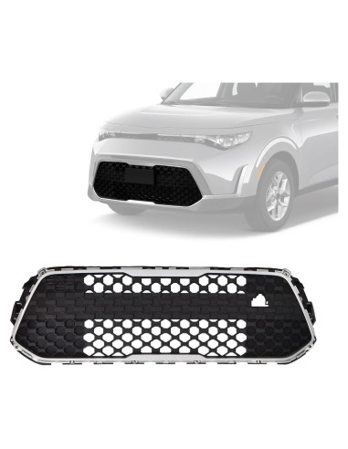 Rejilla Delantera JX RACING para Kia Soul 2023-2024 Negro/Cromo