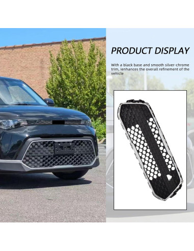 Rejilla Delantera JX RACING para Kia Soul 2023-2024 Negro/Cromo