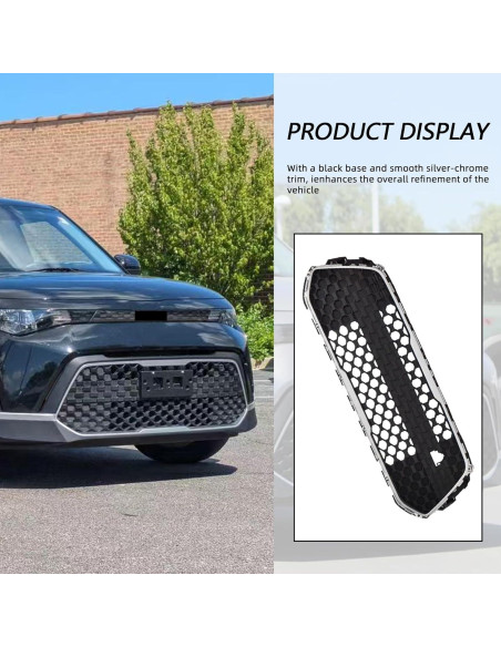 Rejilla Delantera JX RACING para Kia Soul 2023-2024 Negro/Cromo