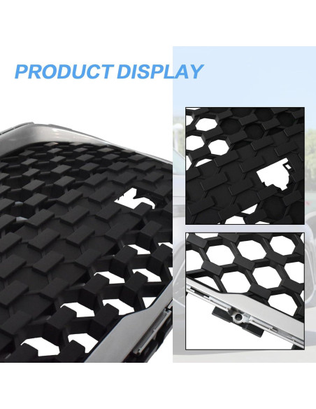 Rejilla Delantera JX RACING para Kia Soul 2023-2024 Negro/Cromo