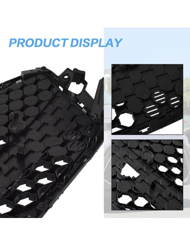 Rejilla Delantera JX RACING para Kia Soul 2023-2024 Negro/Cromo