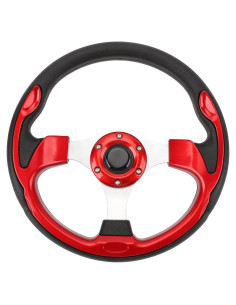 Volante Racing Universal Srliya 33cm PU Aluminio Rojo