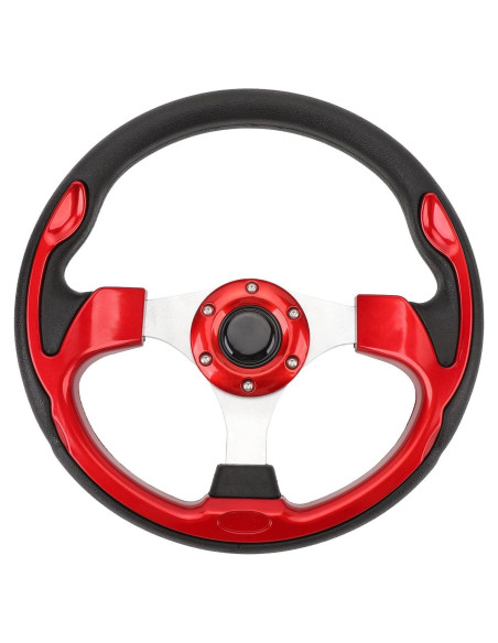 Volante Racing Universal Srliya 33cm PU Aluminio Rojo
