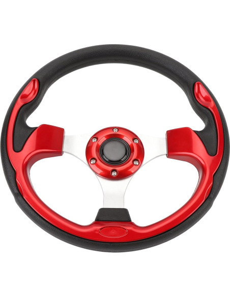 Volante Racing Universal Srliya 33cm PU Aluminio Rojo